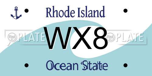 WX8 Rhode Island License Plate