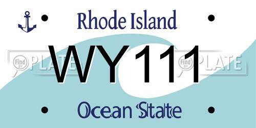 WY111 Rhode Island License Plate