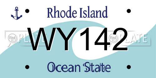 WY142 Rhode Island License Plate