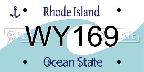 WY169 Rhode Island License Plate