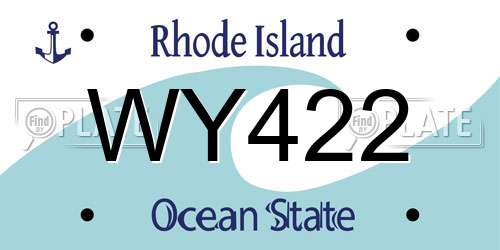 WY422 Rhode Island License Plate