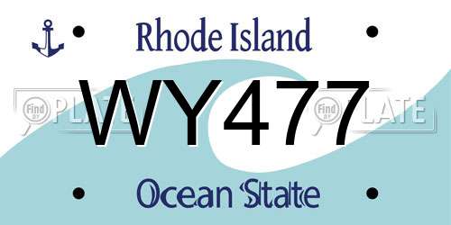 WY477 Rhode Island License Plate