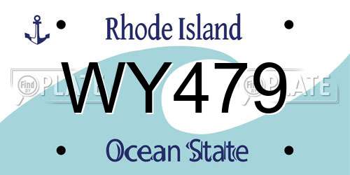 WY479 Rhode Island License Plate
