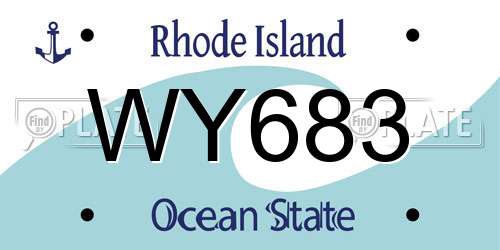 WY683 Rhode Island License Plate