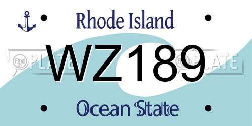 WZ189 Rhode Island License Plate