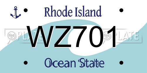 WZ701 Rhode Island License Plate