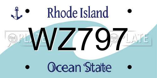 WZ797 Rhode Island License Plate