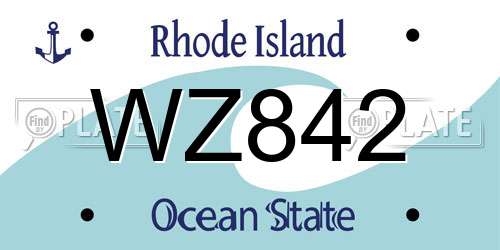 WZ842 Rhode Island License Plate