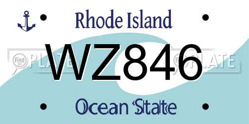 WZ846 Rhode Island License Plate