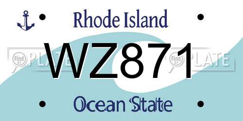 WZ871 Rhode Island License Plate