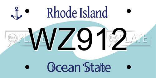WZ912 Rhode Island License Plate