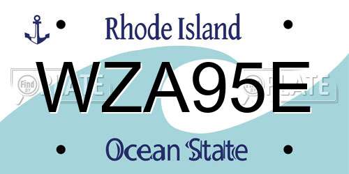 WZA95E Rhode Island License Plate