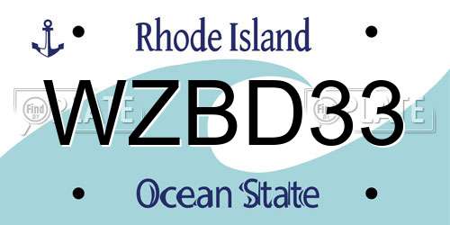 WZBD33 Rhode Island License Plate