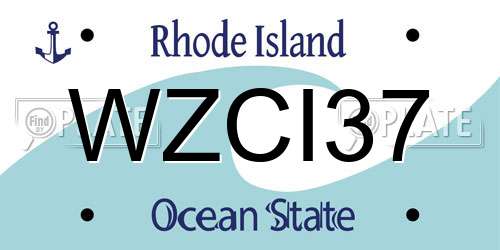 WZCI37 Rhode Island License Plate