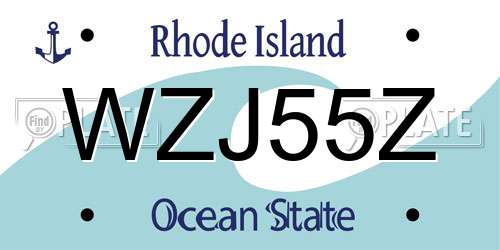 WZJ55Z Rhode Island License Plate