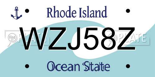 WZJ58Z Rhode Island License Plate