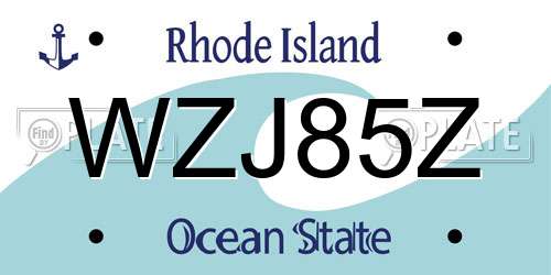 WZJ85Z Rhode Island License Plate