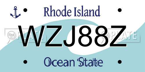 WZJ88Z Rhode Island License Plate