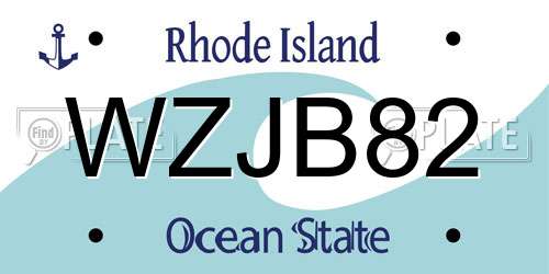 WZJB82 Rhode Island License Plate
