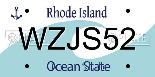 WZJS52 Rhode Island License Plate