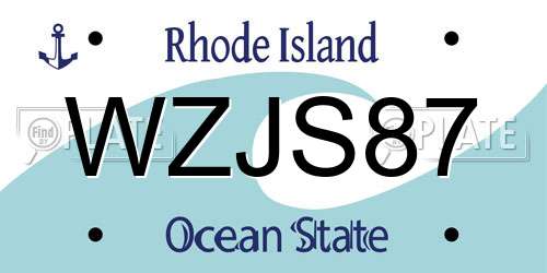 WZJS87 Rhode Island License Plate