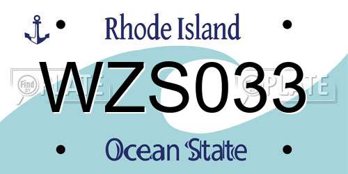 WZS033 Rhode Island License Plate