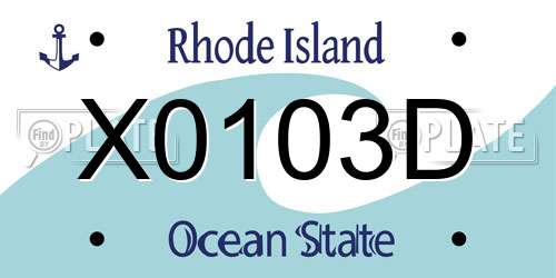 X0103D Rhode Island License Plate