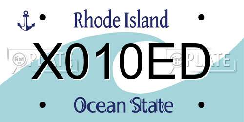 X010ED Rhode Island License Plate