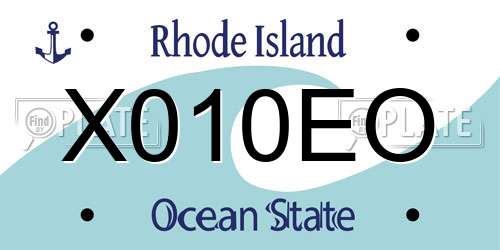 X010EO Rhode Island License Plate