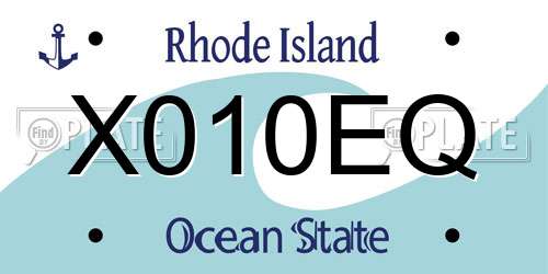 X010EQ Rhode Island License Plate