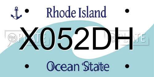 X052DH Rhode Island License Plate