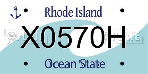 X0570H Rhode Island License Plate