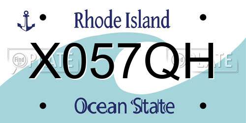 X057QH Rhode Island License Plate