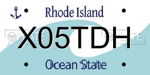 X05TDH Rhode Island License Plate