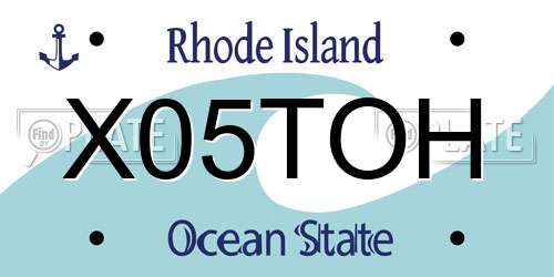 X05TOH Rhode Island License Plate