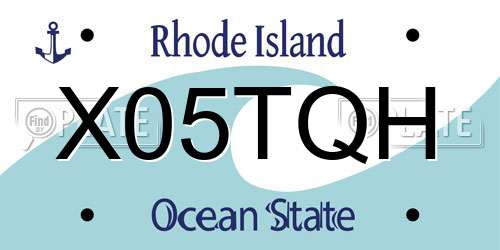 X05TQH Rhode Island License Plate