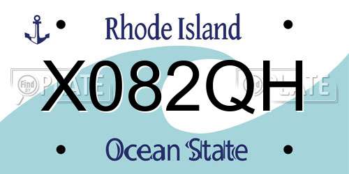 X082QH Rhode Island License Plate
