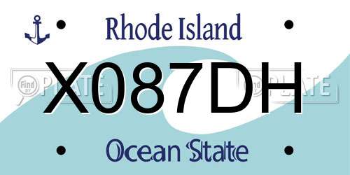 X087DH Rhode Island License Plate