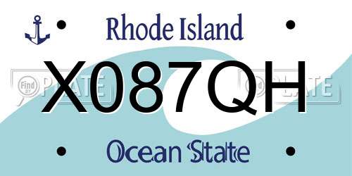 X087QH Rhode Island License Plate