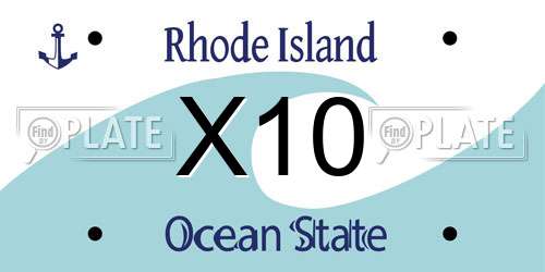 X10 Rhode Island License Plate
