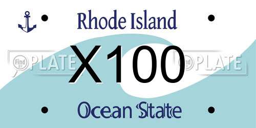 X100 Rhode Island License Plate