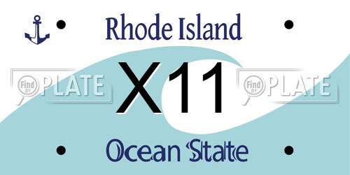 X11 Rhode Island License Plate