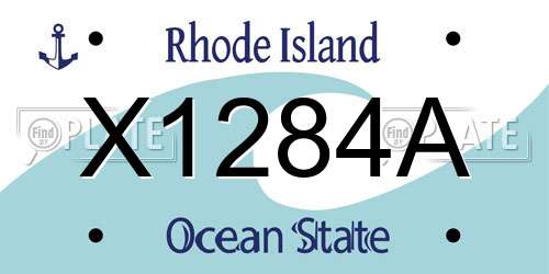 X1284A Rhode Island License Plate