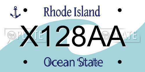 X128AA Rhode Island License Plate