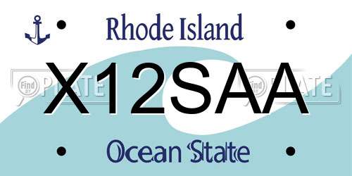 X12SAA Rhode Island License Plate