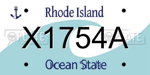 X1754A Rhode Island License Plate