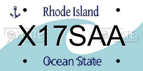 X17SAA Rhode Island License Plate