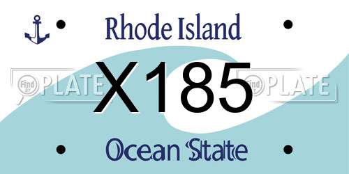 X185 Rhode Island License Plate