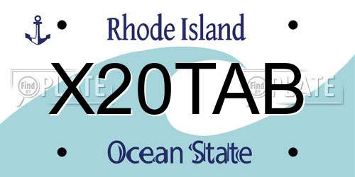 X20TAB Rhode Island License Plate