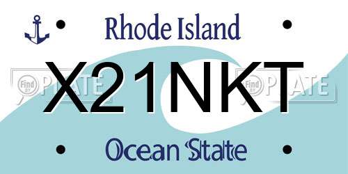 X21NKT Rhode Island License Plate